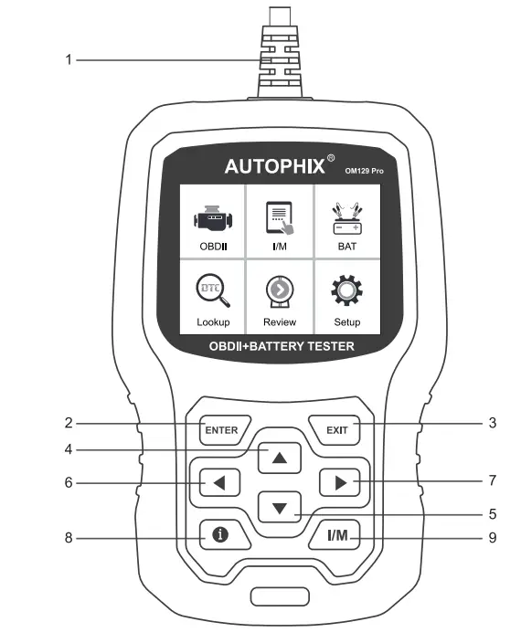 AUTOPHIX OM129 Pro 6V 12V Car Battery Tester 100-2000 CCA Battery Load Tester - fig 1