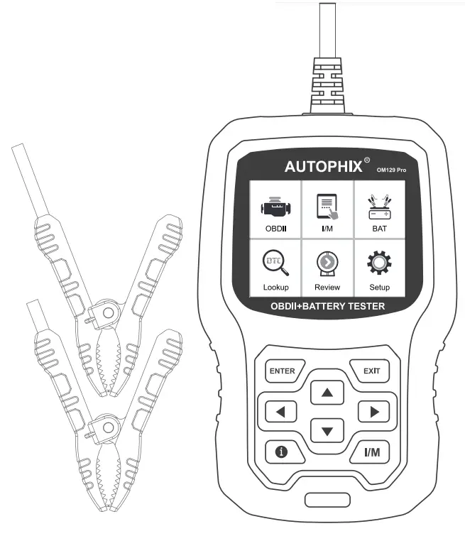 AUTOPHIX OM129 Pro 6V 12V Car Battery Tester 100-2000 CCA Battery Load Tester