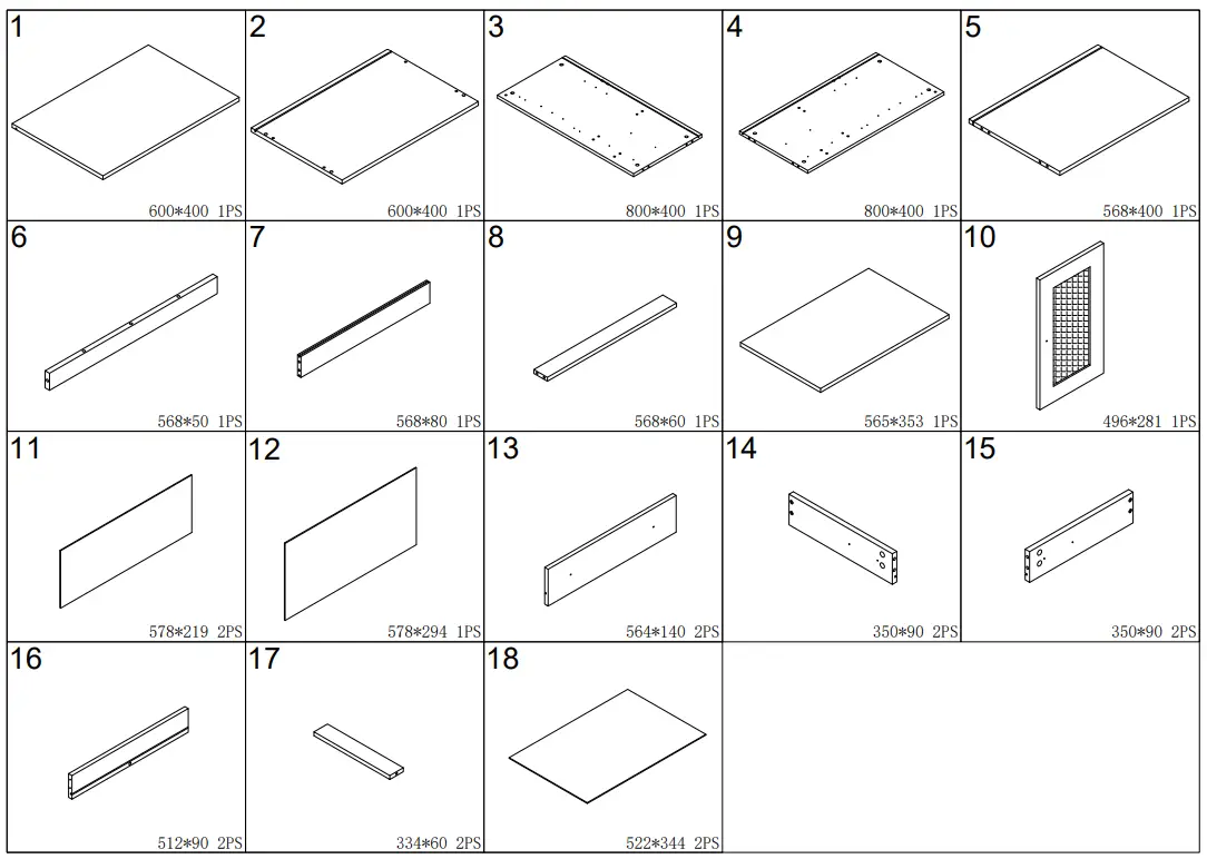 URTR HY02144Y Vintage Classic Oak Wood Sideboard - Fig 1