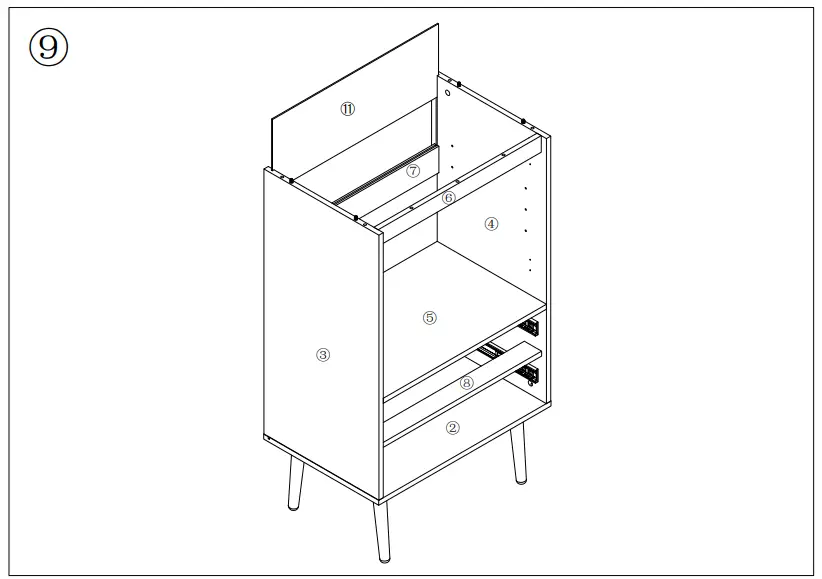 URTR HY02144Y Vintage Classic Oak Wood Sideboard - Fig 10