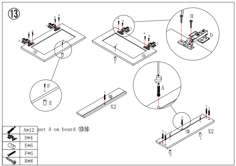 URTR HY02144Y Vintage Classic Oak Wood Sideboard - Fig 15