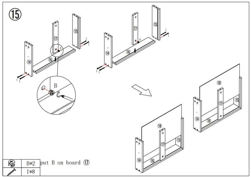 URTR HY02144Y Vintage Classic Oak Wood Sideboard - Fig 15