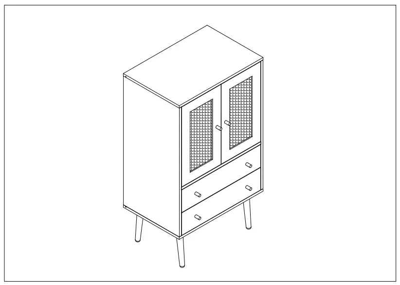 URTR HY02144Y Vintage Classic Oak Wood Sideboard - Fig 19