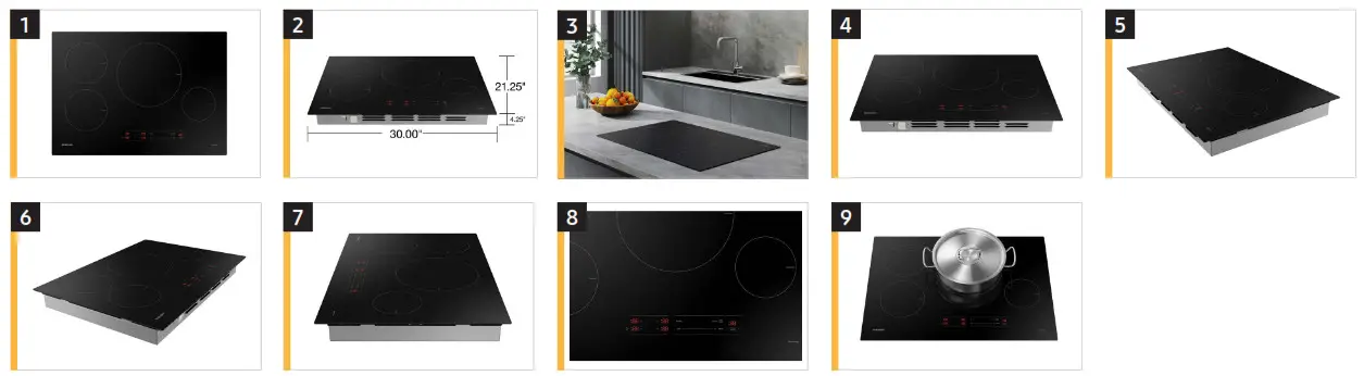 SAMSUNG NZ30A3060UK 30 Inch Smart Induction Cooktop with Wi-Fi in Black - Fig1