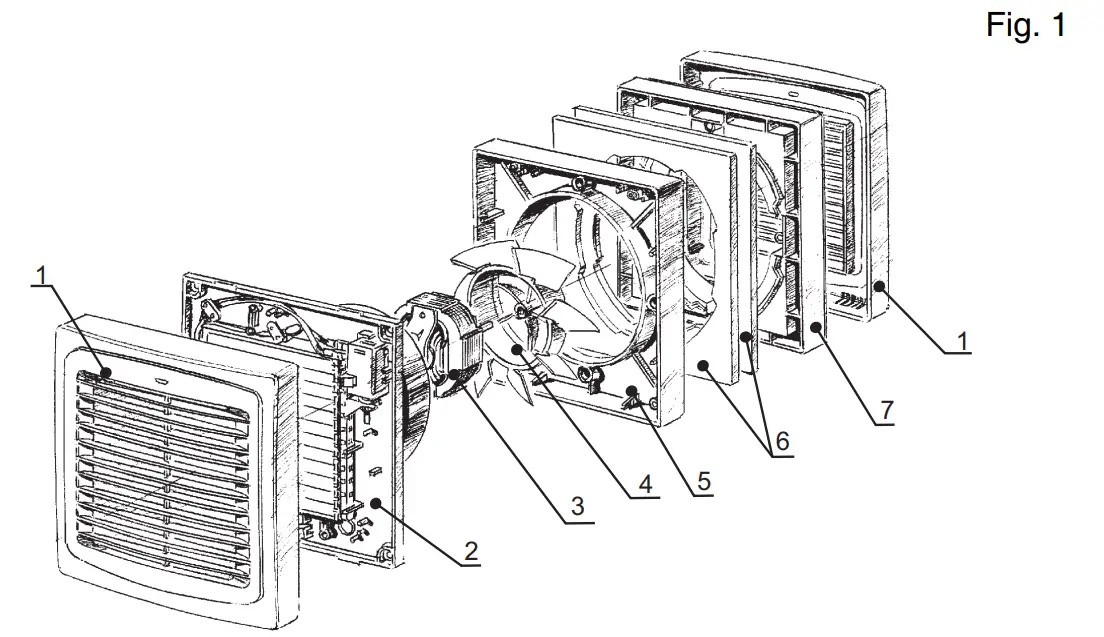 BLAUBERG Wind 125 Domestic Window Fan - Figure 1