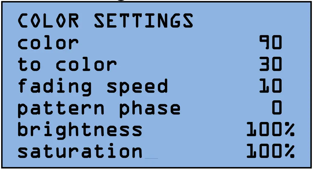 Color settings