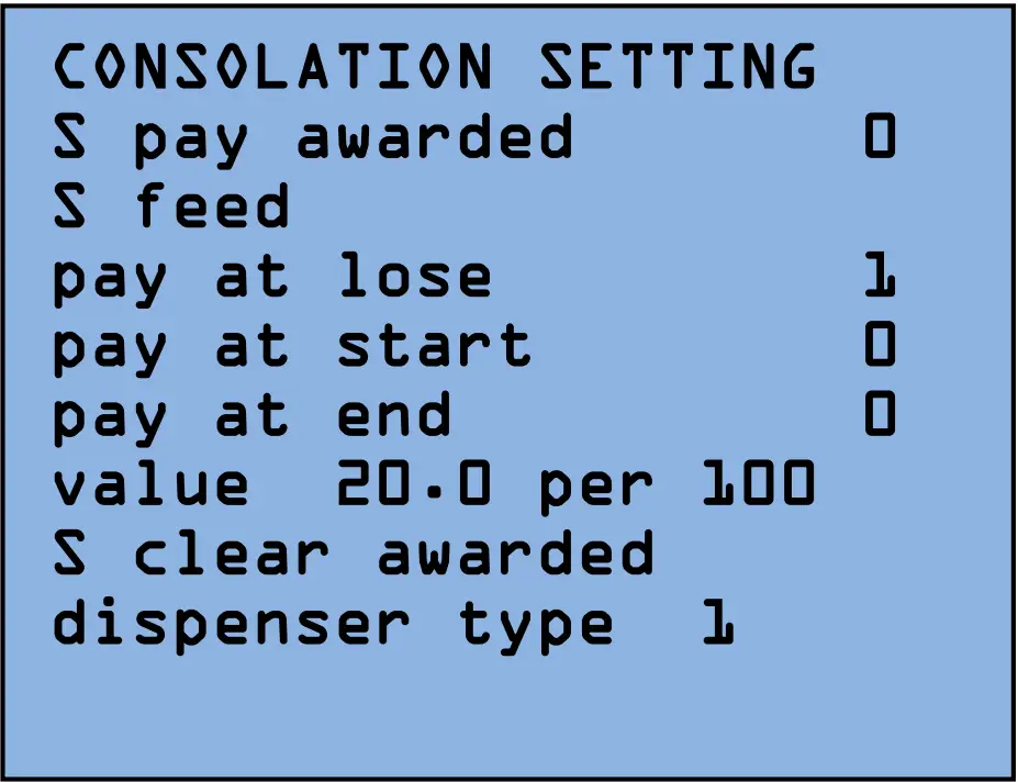 Consolation settings
