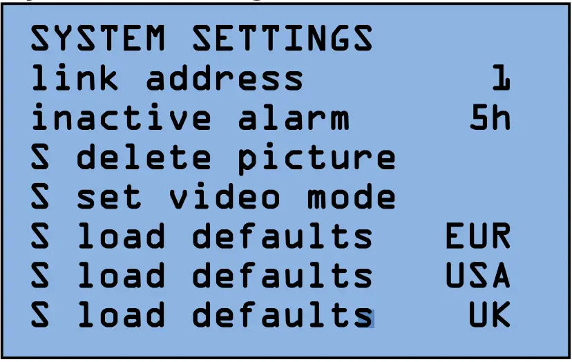 System settings