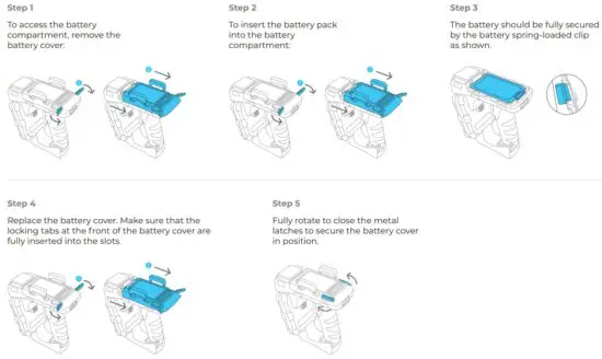 FIG 1 Install the battery in your handheld