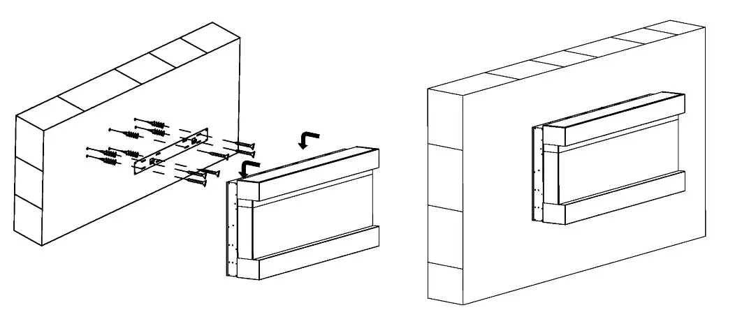 BEF-60WM BEF-72WM Wall Bracket Illustrated 2