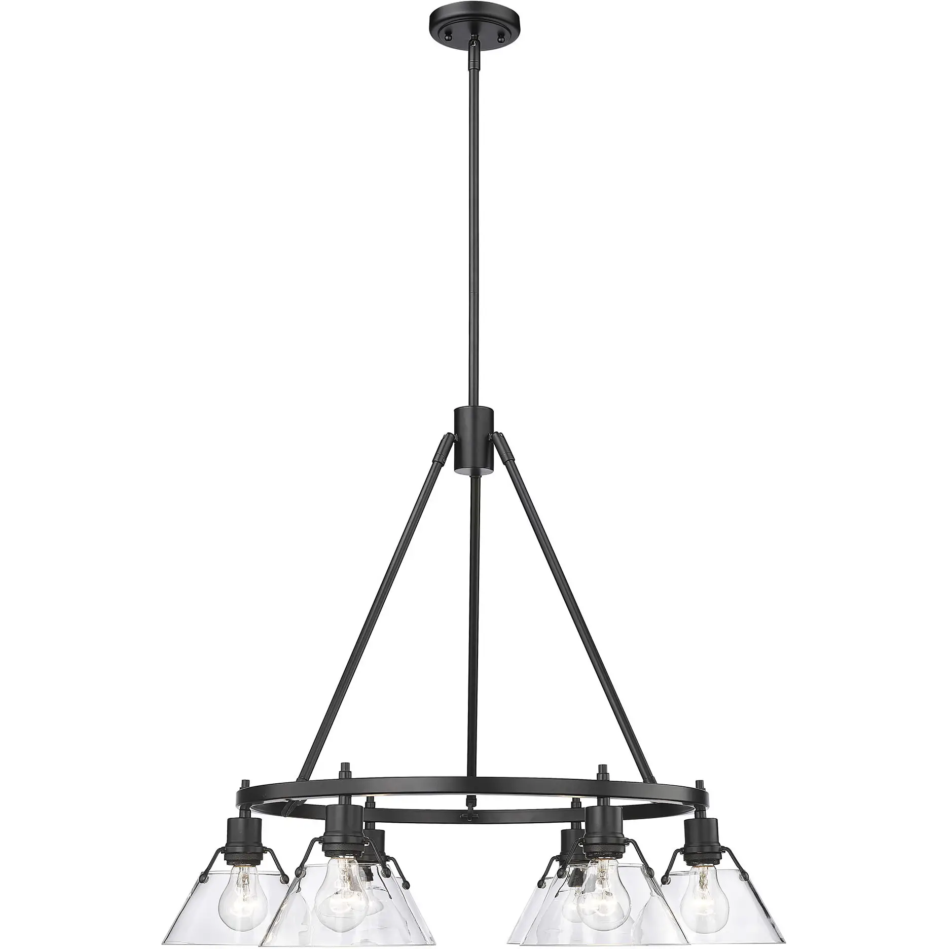 GOLDEN LIGHTING 3306-6 Orwell 6 Light 29 inch-Matte-Black-Chandelier-Ceiling-Light-feature