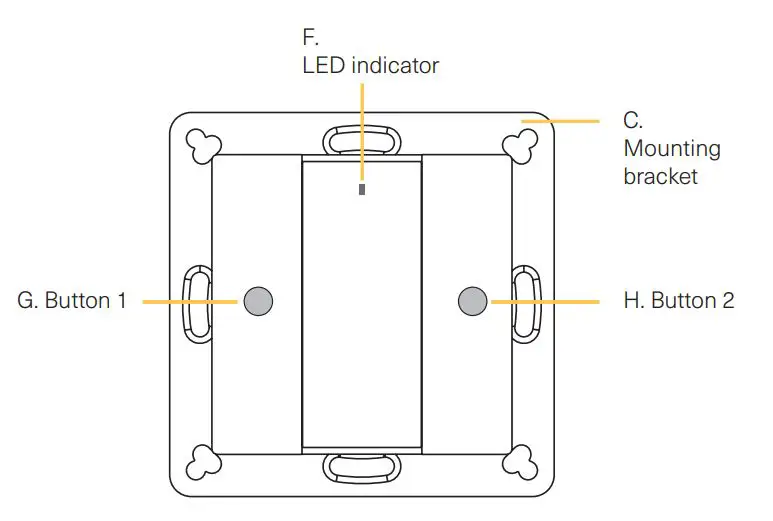 Heimgard Wireless Switch 2 Buttons User Guide - Device overview