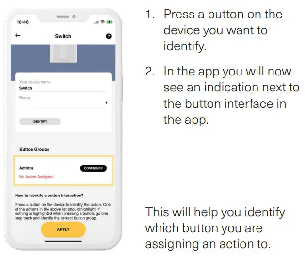 Heimgard Wireless Switch 2 Buttons User Guide - How to identify each button