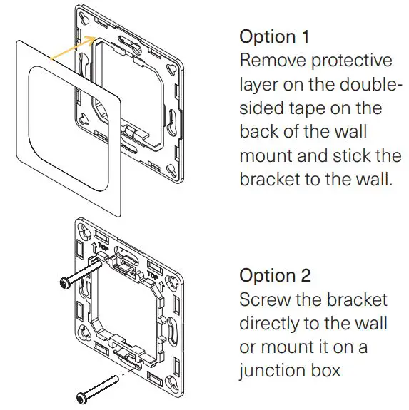 Heimgard Wireless Switch 2 Buttons User Guide - Install the controller to wall