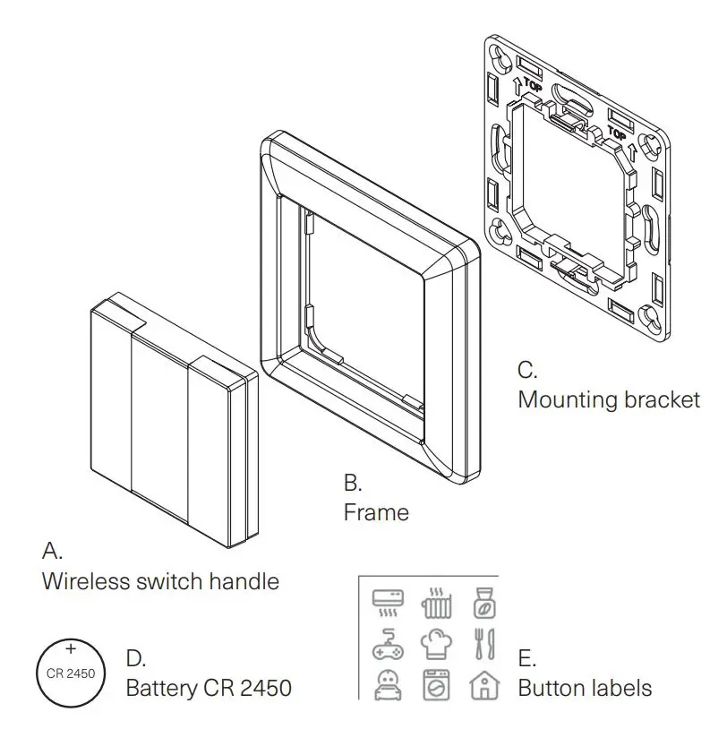 Heimgard Wireless Switch 2 Buttons User Guide - What is in the box
