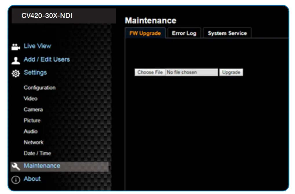 Maintenance and Updating Firmware