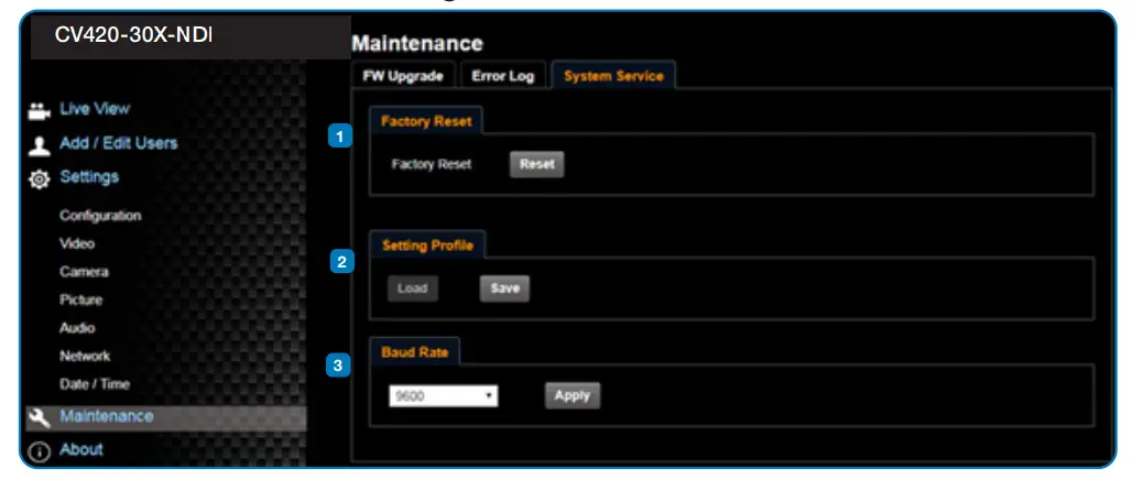 Additional Maintenance Settings