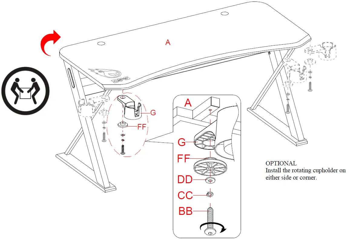 DPS CSC60GD-1 60 Inch Gaming Desk 19