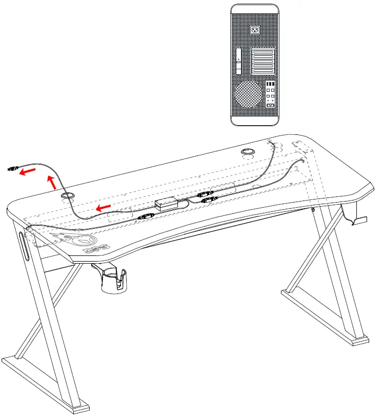 DPS CSC60GD-1 60 Inch Gaming Desk 22
