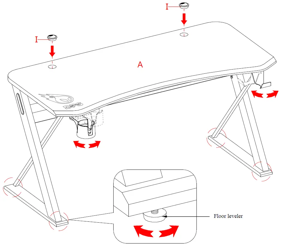 DPS CSC60GD-1 60 Inch Gaming Desk 23