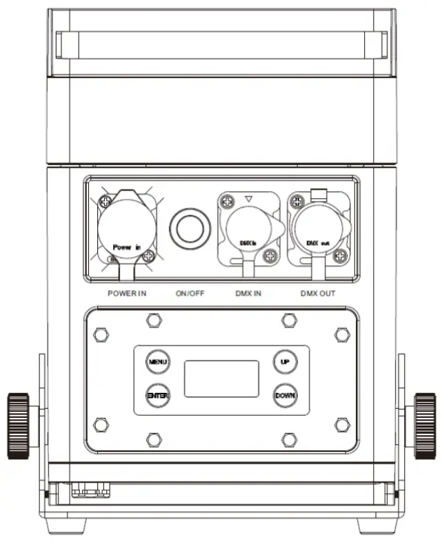 evolite IP BOX 6X15W RGBWA 5in1 ip65 Battery Projector-Set up