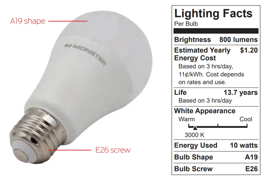 MONSTER SMART BULB - A19 RGBW LED Bulb - fig1