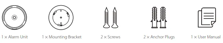 X-SENSE Wireless Interlinked Smoke Alarm XS01-WR - Package Contents