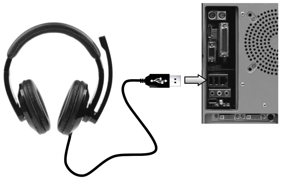 gembird MHS-U-001 USB stereo headset glossy black - 1