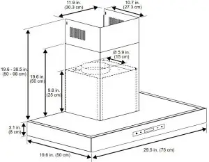 FIG 4 Range Hood Dimensions