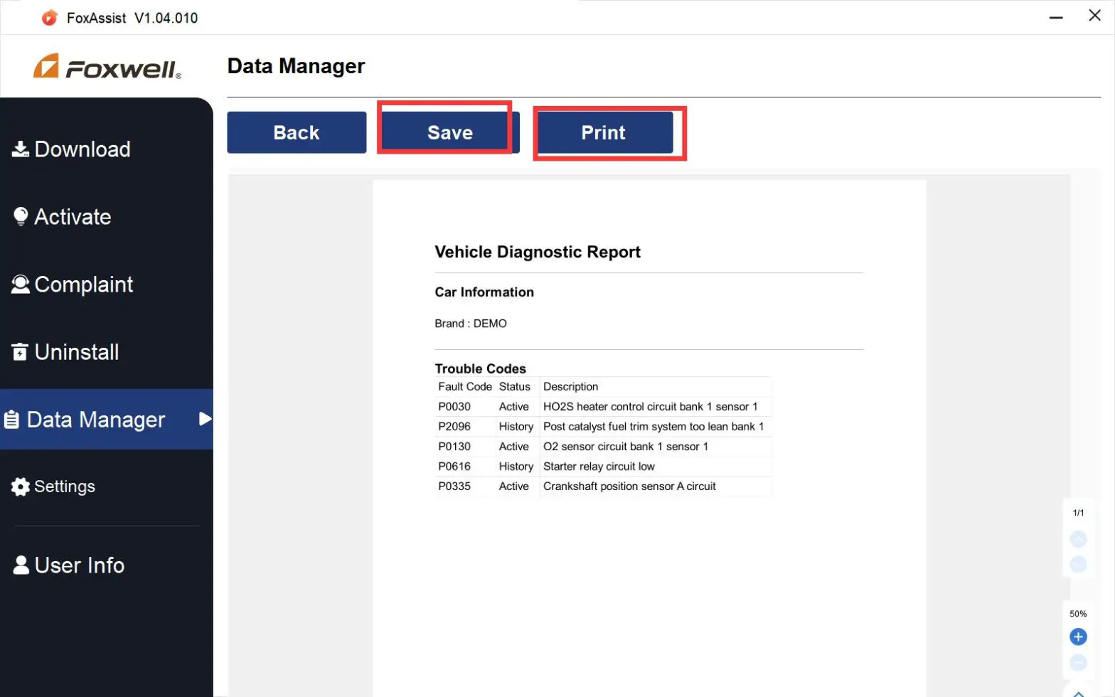 Foxwell NT6-Series scanners and print data Update - Step 11,1
