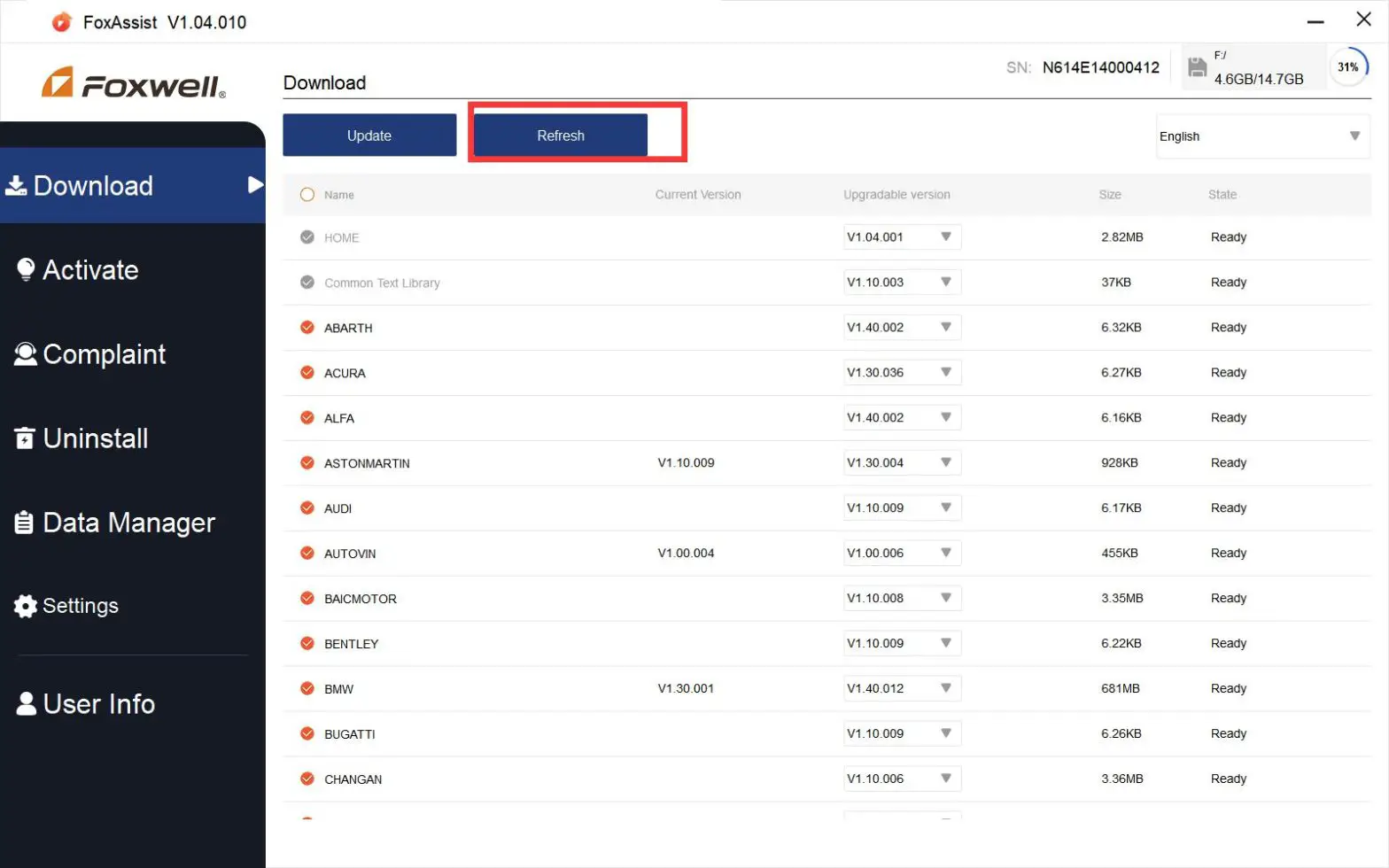 Foxwell NT6-Series scanners and print data Update - Step 9