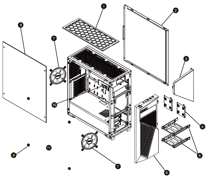 AZZA INFERNO 310 DF Case Gaming - PARTS