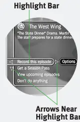 Arrows Near Highlight Bar