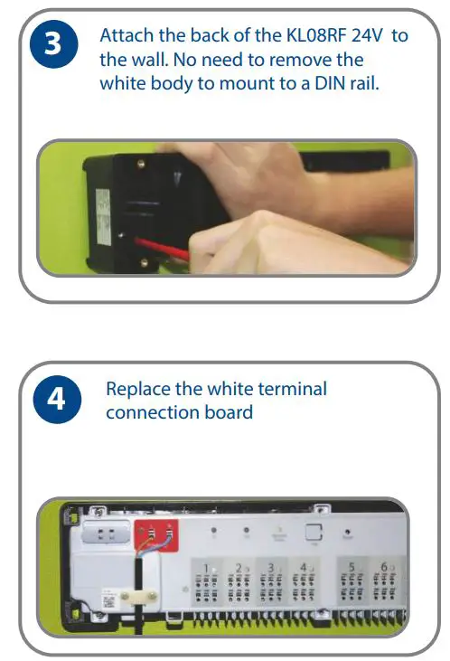 SALUS KL08RF24 UPC Wireless Control Box Installation Guide - Installing and Connecting the KL08RF24 3,4