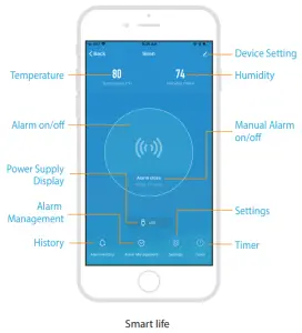 ToSee Security S3454 Wifi Siren Alarm Sensor Smart Alarm Siren Home Security System - App User Interface