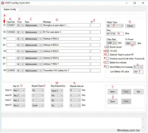 Example Programming Screen as Below