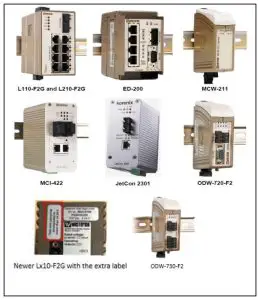 Network Rail PA05 Media Converter DIN mounted Layer 2 Switch and Layer 2 3 Switch - Image