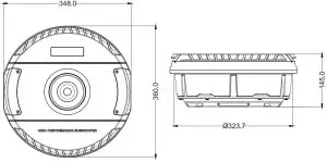 HIFONICS Zeus Series ZRX111A Active Subwoofer System - DIMENSIONS