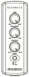 HIFONICS Zeus Series ZRX111A Active Subwoofer System - PHASE SWITCH