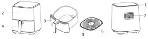 emerio AF 126323 Smart Fryer Recirculating Air Cooker - PARTS DESCRIPTION
