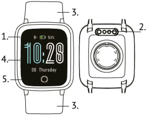 GUARDO GUA1067579 Fitcoach Motion Smartwatch - BUTTONS