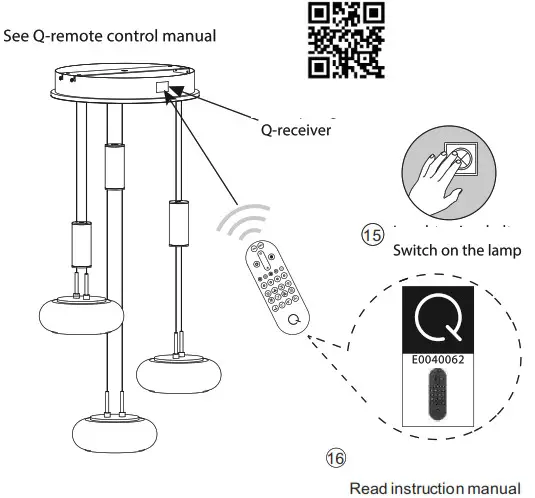 Paul Neuhaus 2078-55 LED Pendant Light- remote control
