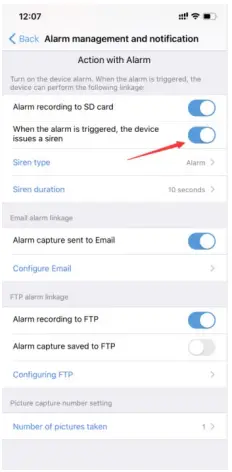Actions when detect a motion