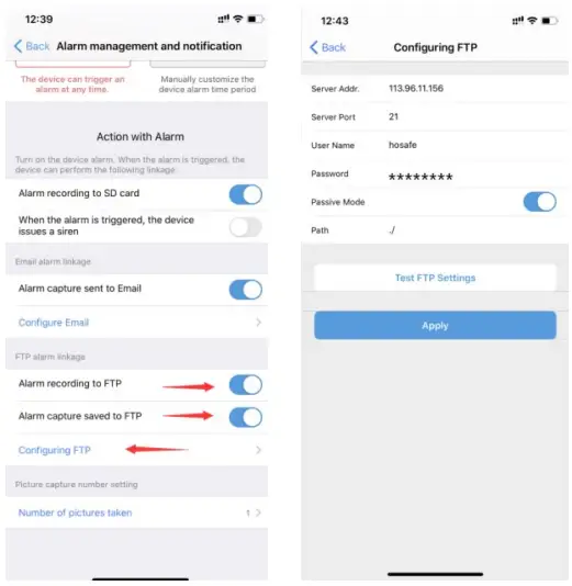 Actions when detect a motion
