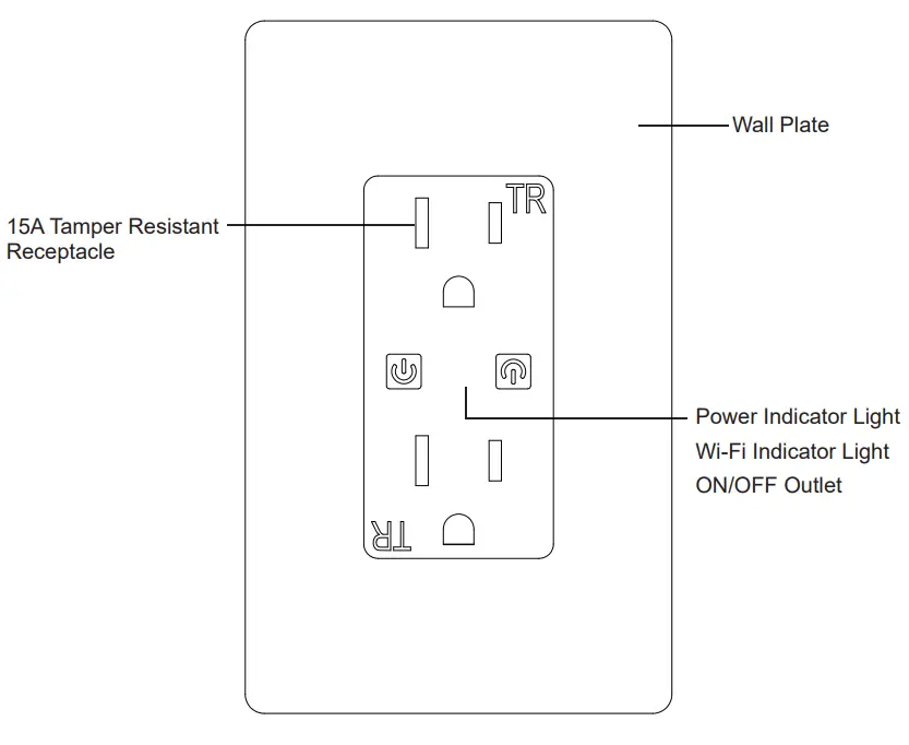 RGBZONE WF152TR 2 Pack WiFi Smart Wall Outlet - PRODUCT OUTLINE