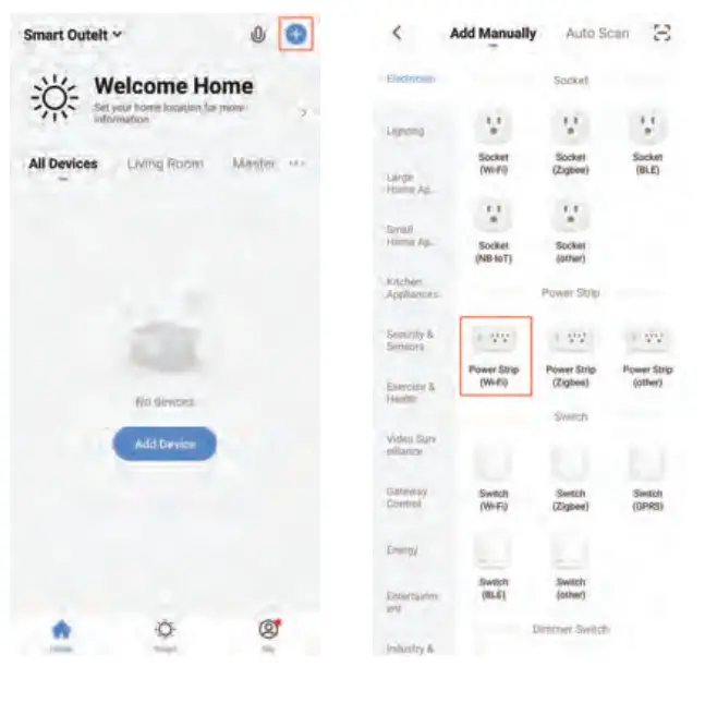 RGBZONE WF152TR 2 Pack WiFi Smart Wall Outlet - Power Strip