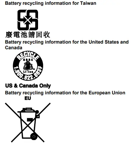 Lenovo 4Y41C33791 Go Wireless Numeric Keypad Instruction Manual - Battery recycling information