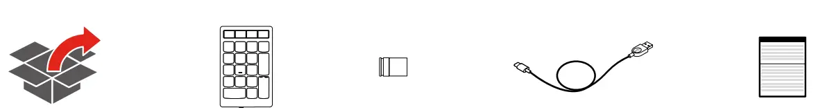 Lenovo 4Y41C33791 Go Wireless Numeric Keypad Instruction Manual - What's in the box