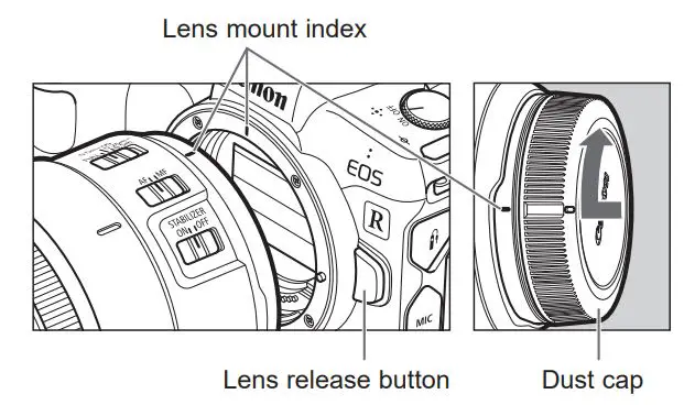 Canon 100mm F2.8 L Macro IS USm Instructions - Attaching and Detaching the Lens