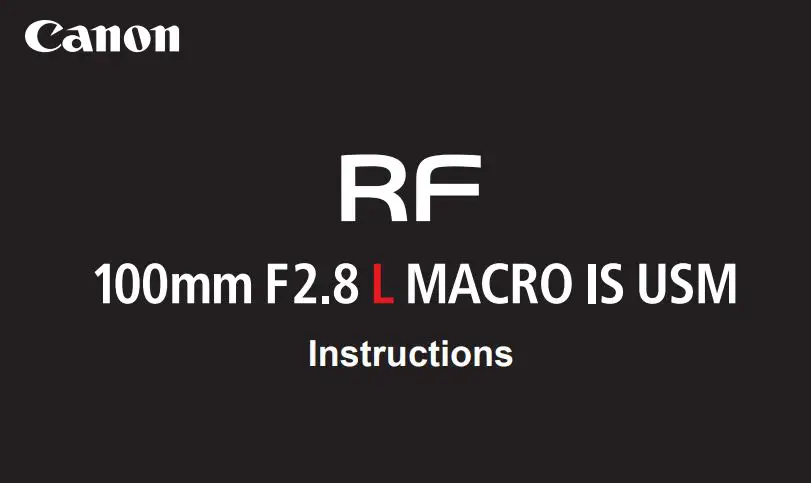 Canon 100mm F2.8 L Macro IS USm Instructions - Thank You Page